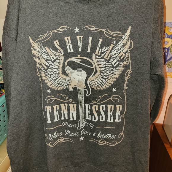 Maurices Tops - Maurices Charcoal Graphic Hoodie Size 1x